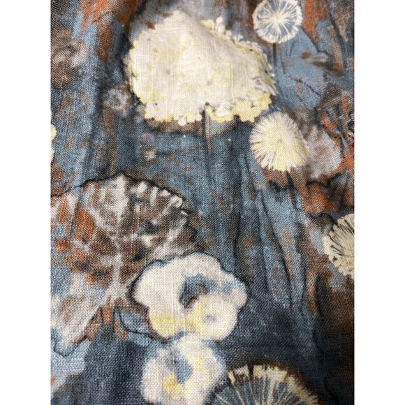 Bryn Walker Ansel Tunic Top Burdock Blue Floral Linen Blend Small - Picture 7 of 13